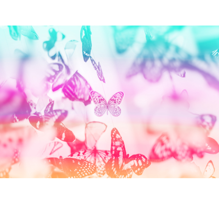 Fototapet blomster sommerfuglhage scene - Tenstickers