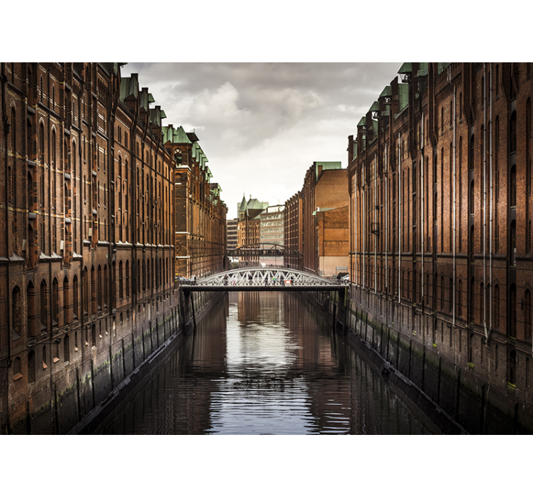 Historisk kanalutsikt fototapet Berlin - Tenstickers