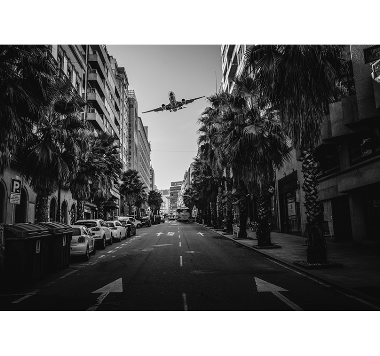 Bil og fly bil foto tapet - Tenstickers