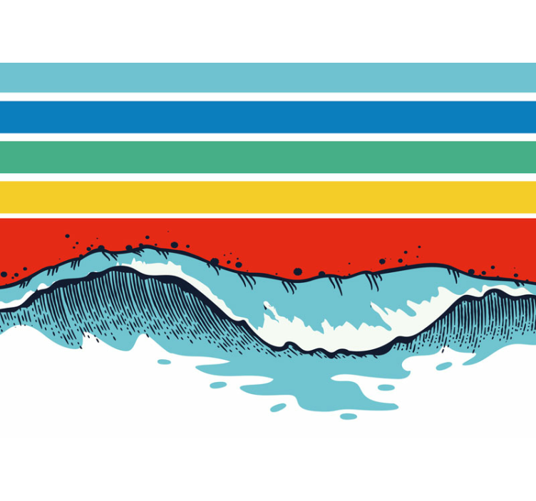 Retro fargestriper og bølger fotofototapeter - Tenstickers