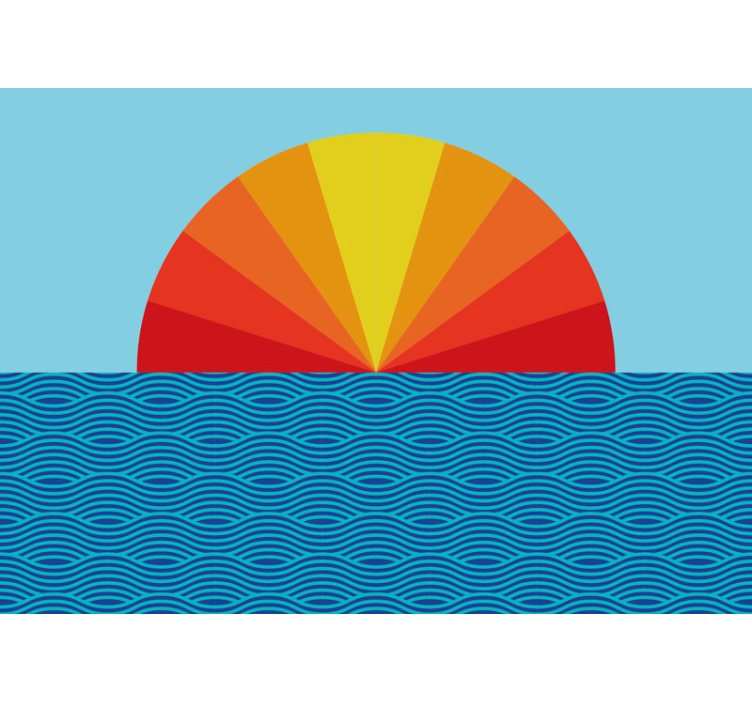 Strålende horisontdesign fototapet landskap - Tenstickers