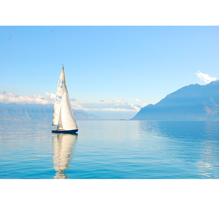 Hav med seilbåter under sjømaleriet - Tenstickers