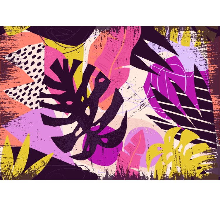 Livlige fargerike former fototapet abstrakt - Tenstickers