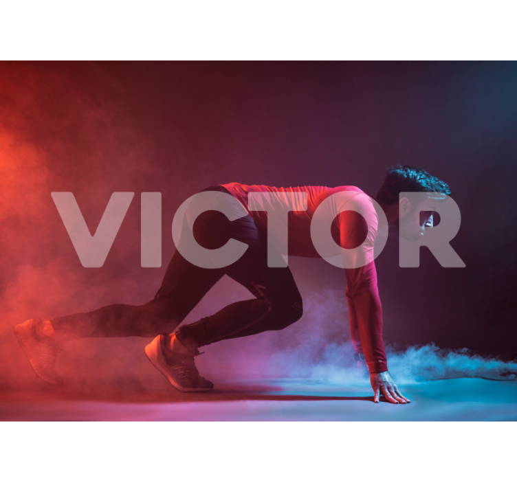 Dynamisk løpersilhuett fototapet mennesker - Tenstickers