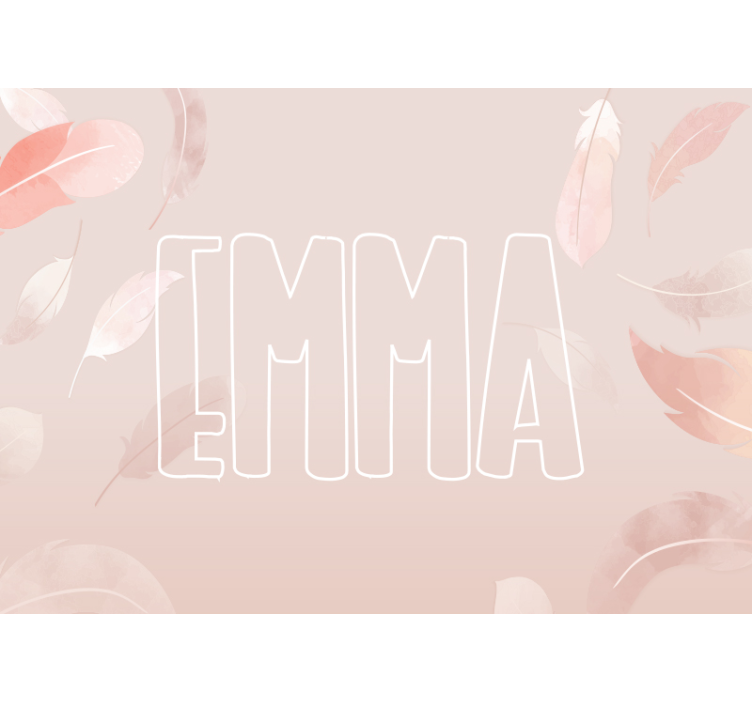 Rosa fjær tilpasset veggmaleri - Tenstickers