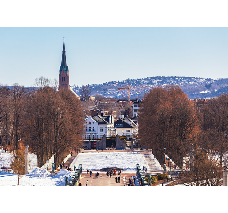 Naturskjønn bygate fototapet byer - Tenstickers