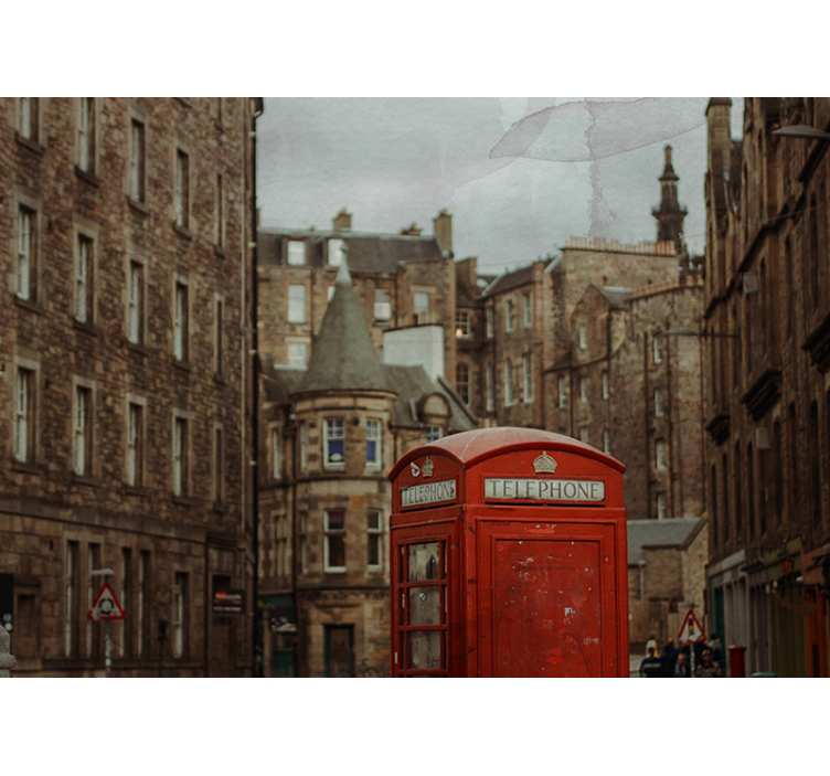 Fototapet london ikonisk telefonkiosk - Tenstickers