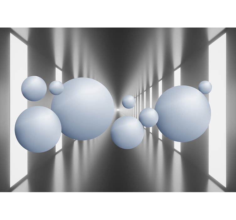 Flytende kuler arrangement fototapet 3d - Tenstickers