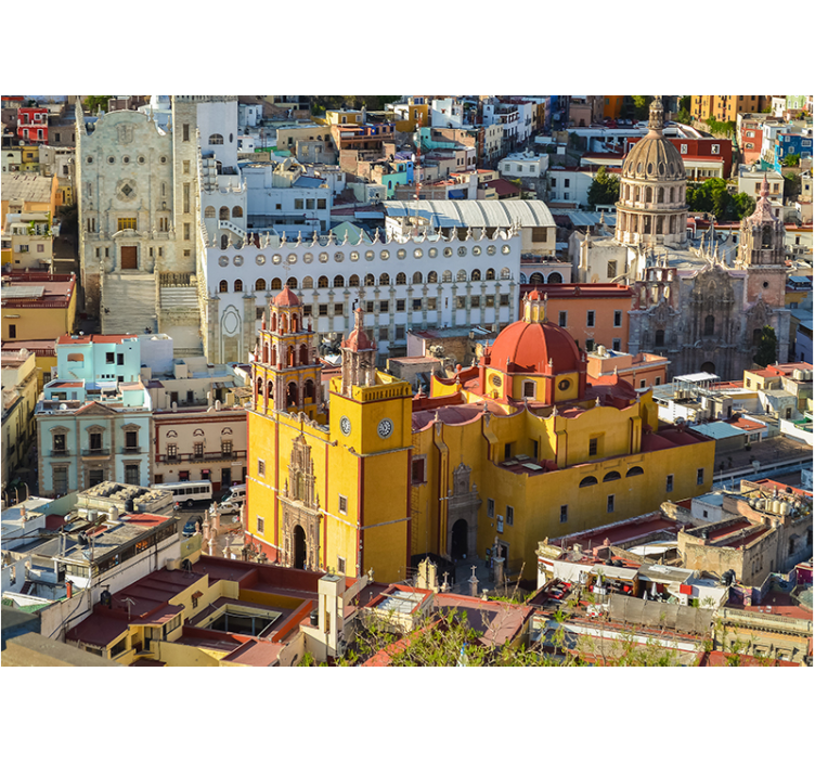 Fototapet byer historisk gul katedral - Tenstickers