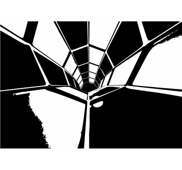 Geometrisk perspektivvisning fototapet abstrakt - Tenstickers