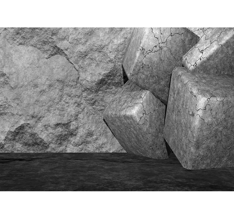 Fototapet stein med sprukne steinblokker - Tenstickers