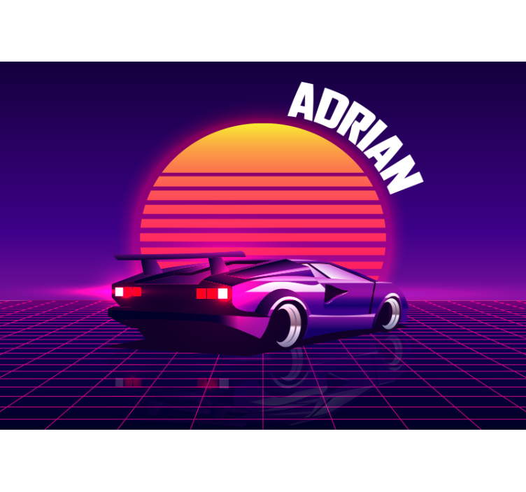 Fototapet kjøretøy retro racingbil - Tenstickers