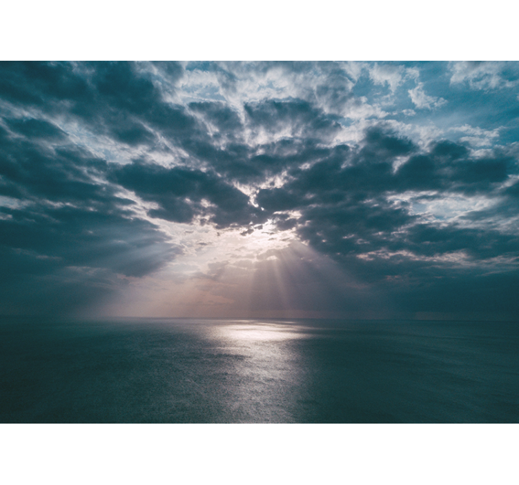 Gå gjennom skyene himmel fototapet - Tenstickers