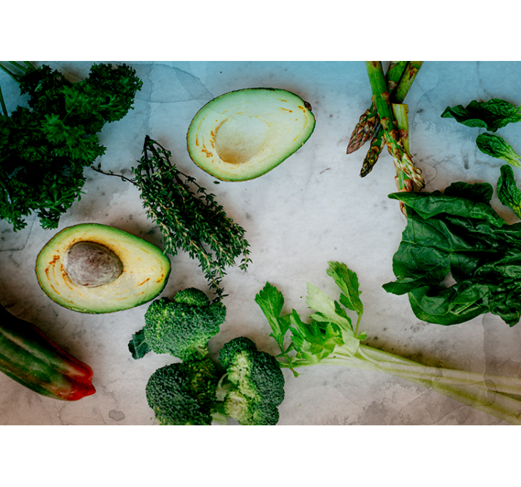 Fototapet kjøkken friskt avokadoarrangement - Tenstickers