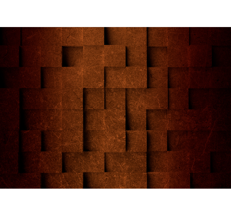 Brun geometrisk mozaic 3d fototapet - Tenstickers