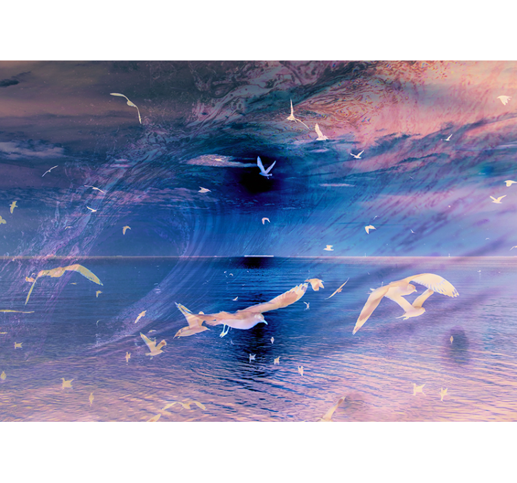 Måker ved solnedgang fototapet natur - Tenstickers