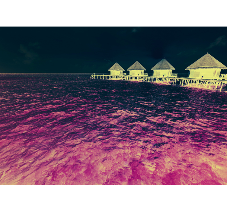 Krystallinsk hav huser den karibiske veggmaleriet - Tenstickers