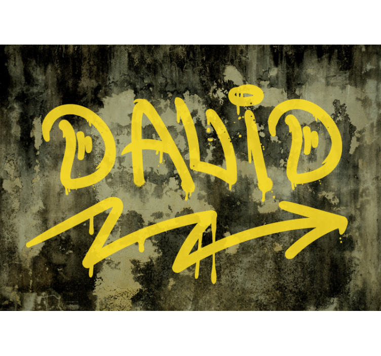 Gul gatekunst fototapet urban kunst - Tenstickers