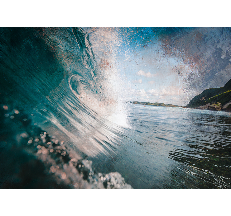 Bølger i havet under sjøfototapet - Tenstickers