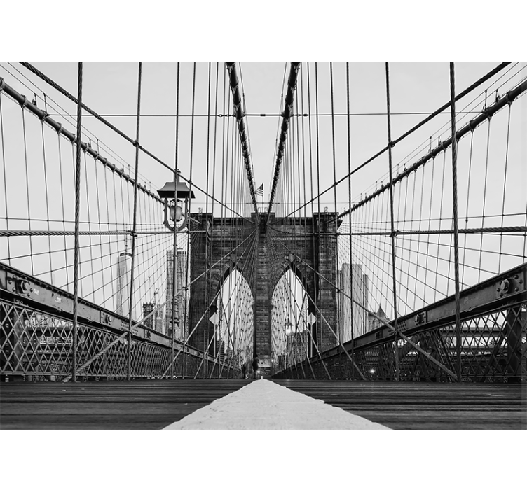 Fototapet byer brooklyn bridge perspektivutsikt - Tenstickers