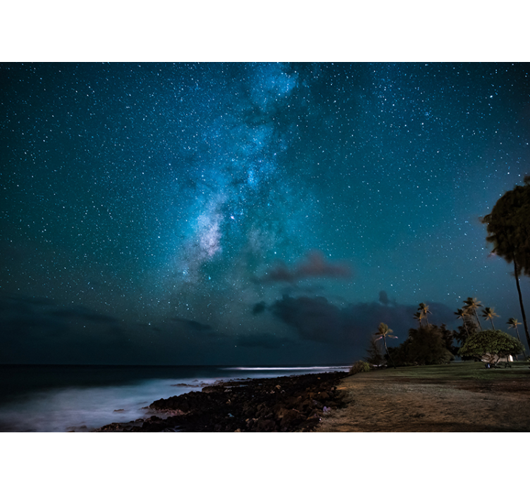 Blå nattehimmel full av stjerner himmel fototapet - Tenstickers