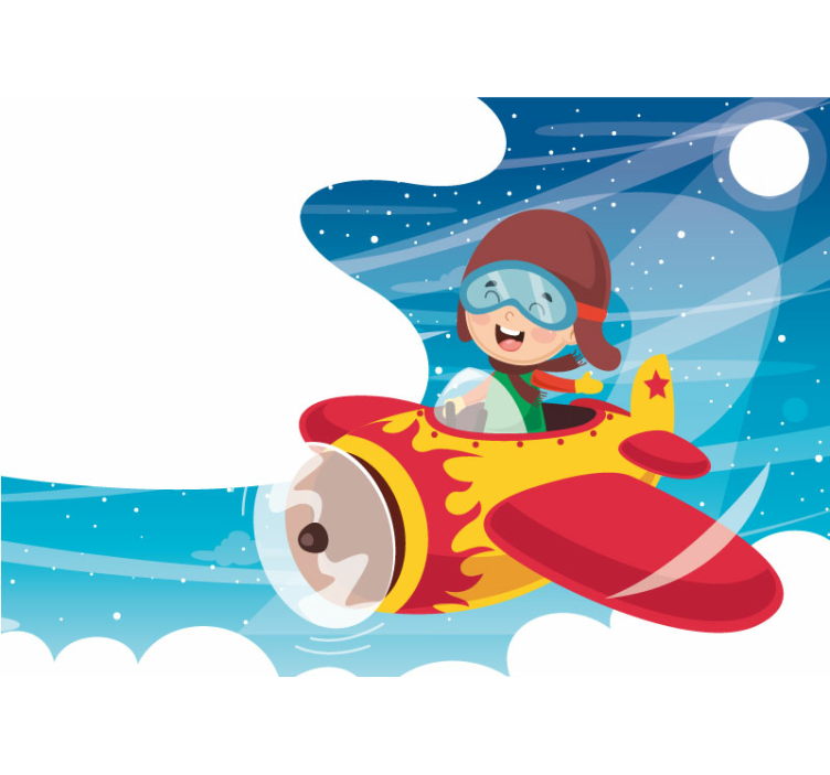 Tegning med flygere barn veggmalerier - Tenstickers