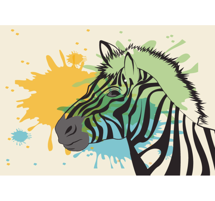 Fototapet dyr zebra sprutkunst - Tenstickers