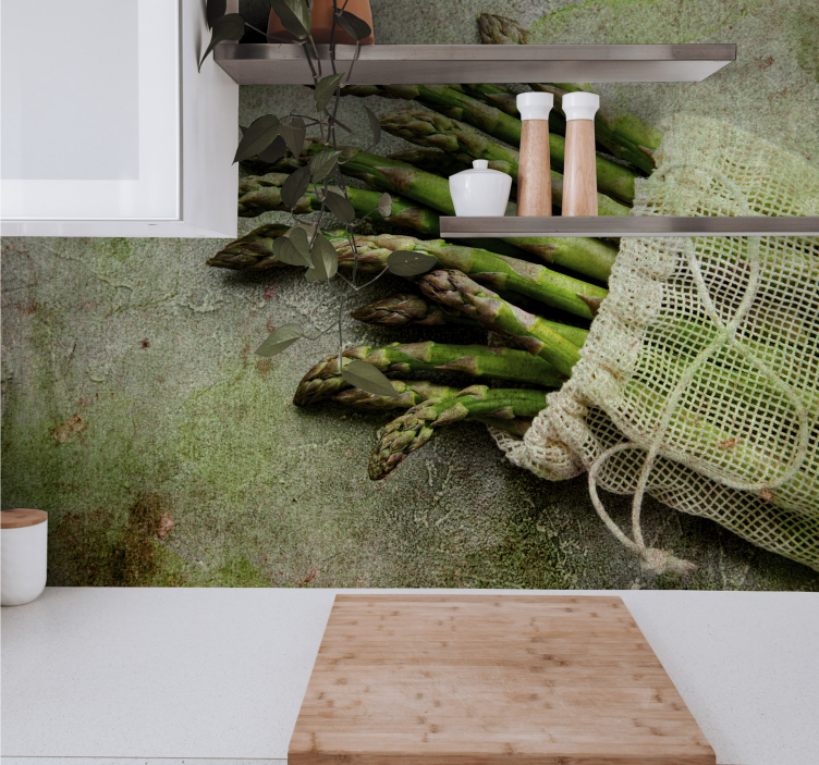 Aspargesglede fototapet blomster - Tenstickers