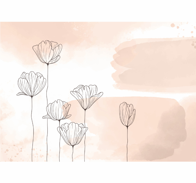 Blomsterlinje fototapet blomster - Tenstickers