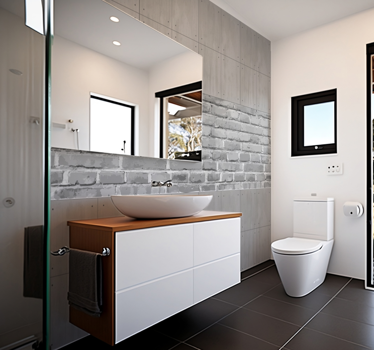 Betongpaneler bad fototapet - Tenstickers