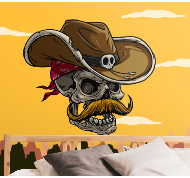 Cowboyhodeskalledesign fototapet urban kunst - Tenstickers