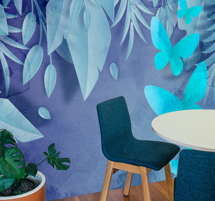 Design av bladsommerfugler fototapet natur - Tenstickers