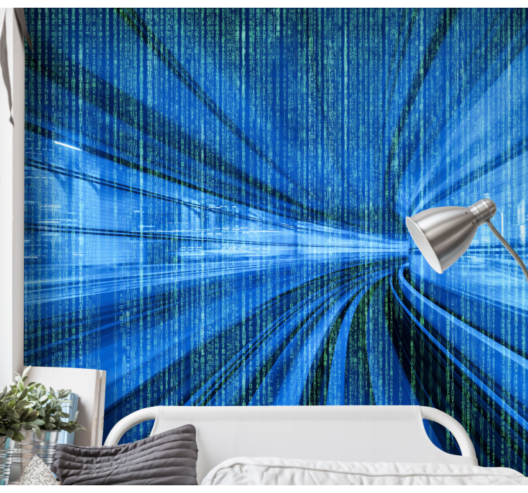 Dynamisk digital flyt fototapet abstrakt - Tenstickers