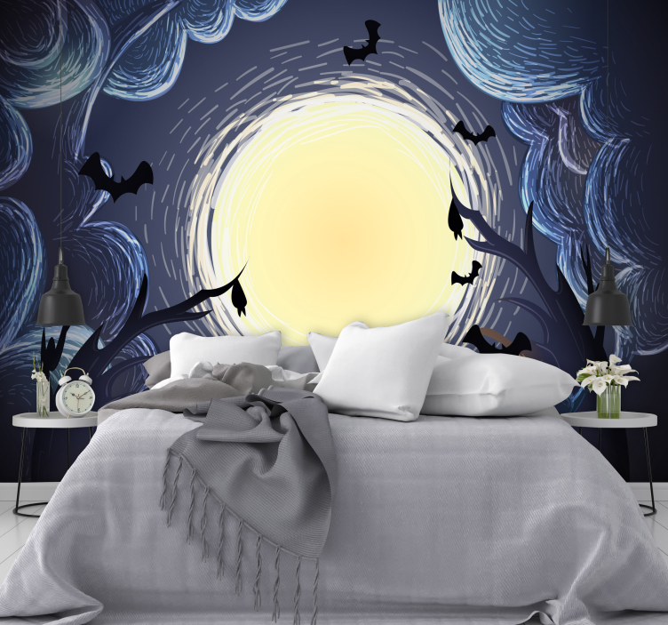 Elegant halloween flaggermus fototapet - Tenstickers