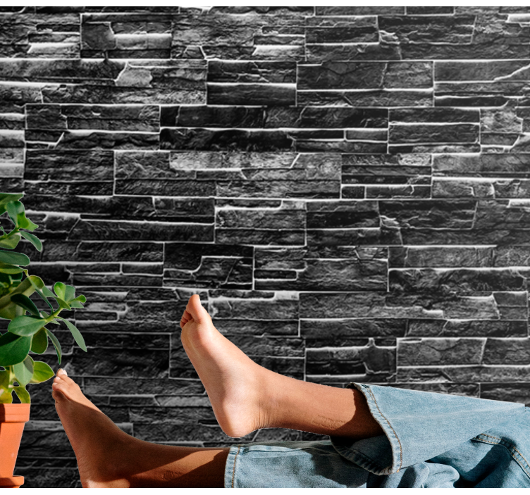 Elegant mørk murvegg Fototapet murstein - Tenstickers