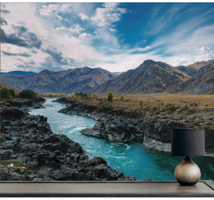 Elv i andesfjellet fototapet - Tenstickers