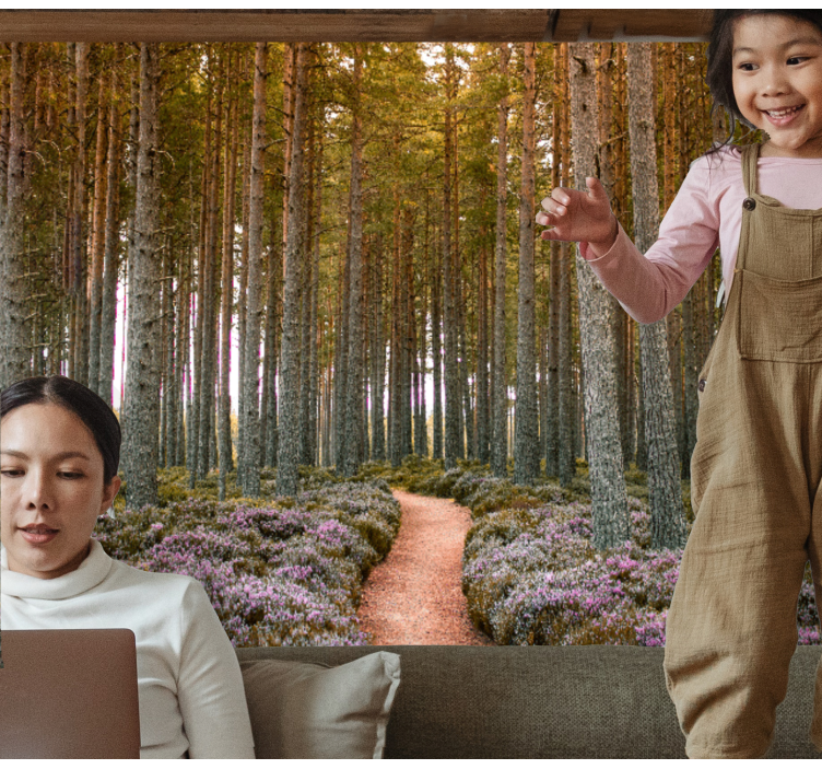 Eventyr i skogsstien fototapet natur - Tenstickers