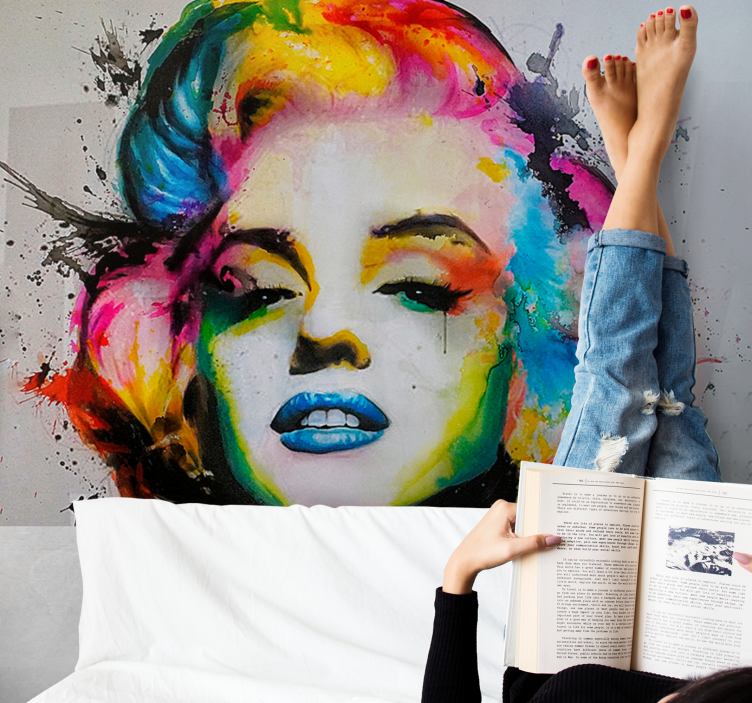Fargerik marilyn monroe pop art fototapet urban kunst - Tenstickers