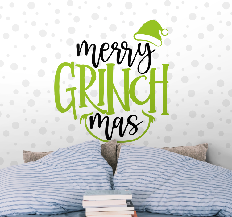 Festlig grinch-hilsen jul fototapet - Tenstickers