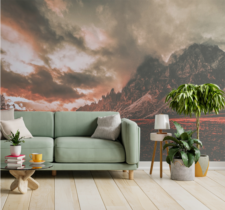 Fjell og fargerik himmel fototapet fjell - Tenstickers