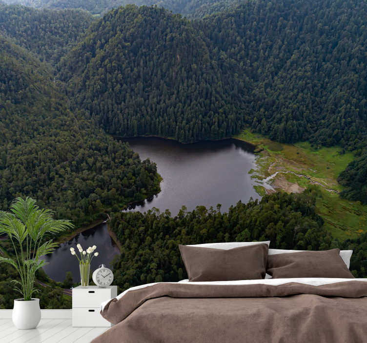 Fjellvannsro fototapet landskap - Tenstickers