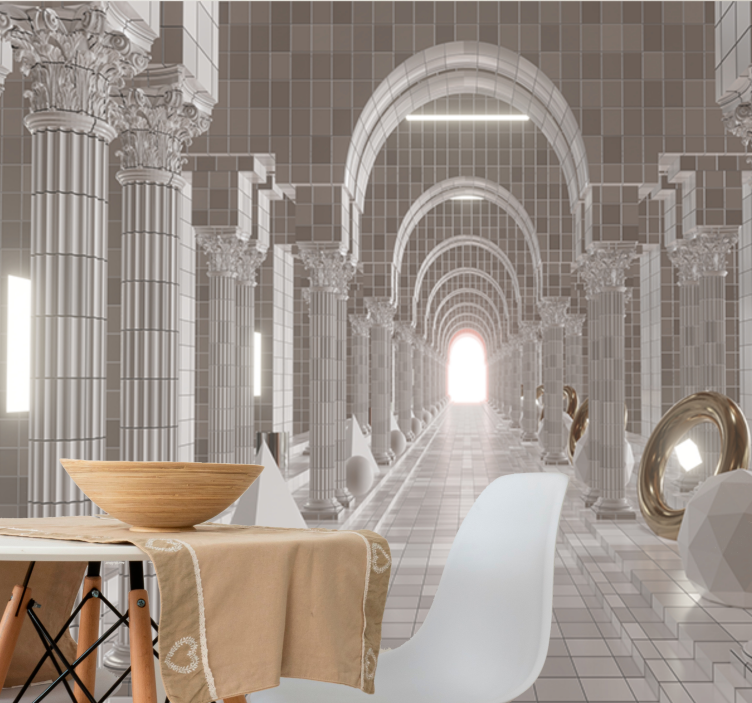 Fototapet abstrakt arkitektonisk gangdesign - Tenstickers