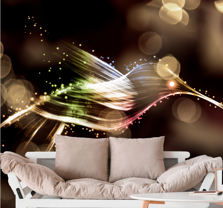 Fototapet abstrakt dynamiske lysbølger - Tenstickers