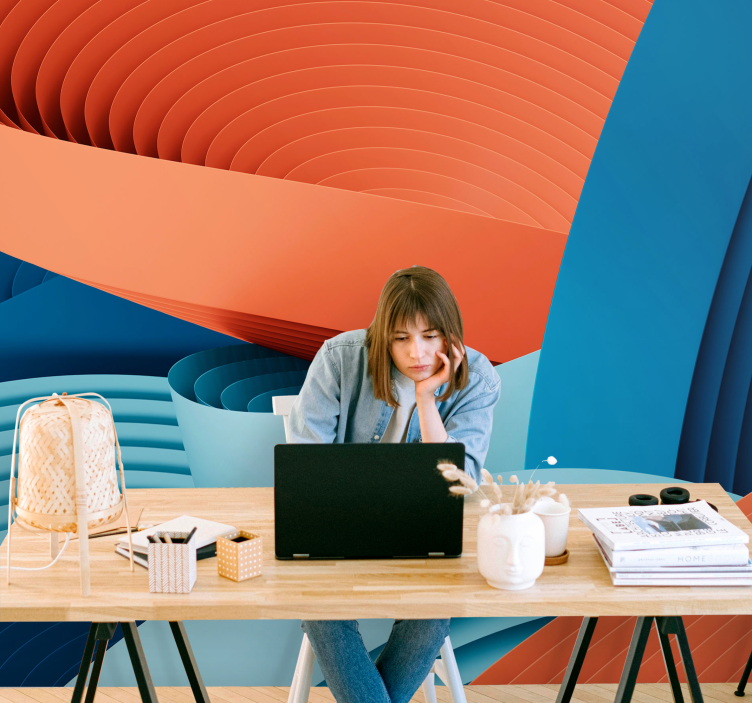 Fototapet abstrakt dynamiske papirlag - Tenstickers