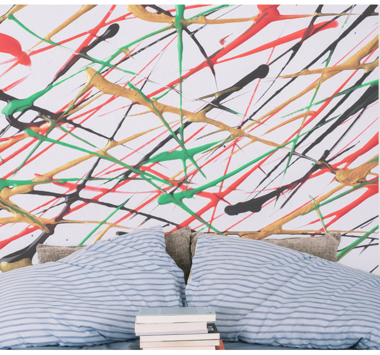 Fototapet abstrakt energiske penselstrøk - Tenstickers