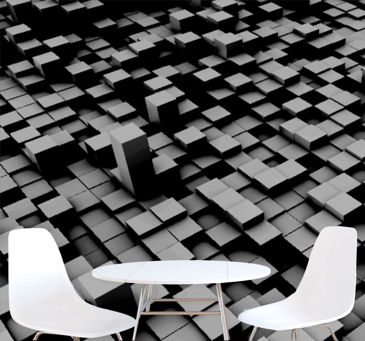 Fototapet abstrakt geometrisk blokkformasjon - Tenstickers