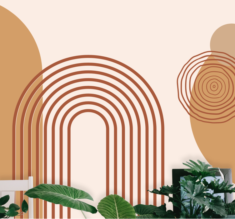 Fototapet abstrakt geometriske buede linjer - Tenstickers