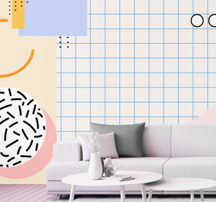 Fototapet abstrakt geometriske former konfigurasjon - Tenstickers