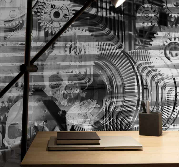 Fototapet abstrakt mekaniske hodeskallemønstre - Tenstickers