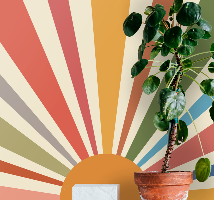 Fototapet abstrakt soloppgangsstråler mønster - Tenstickers